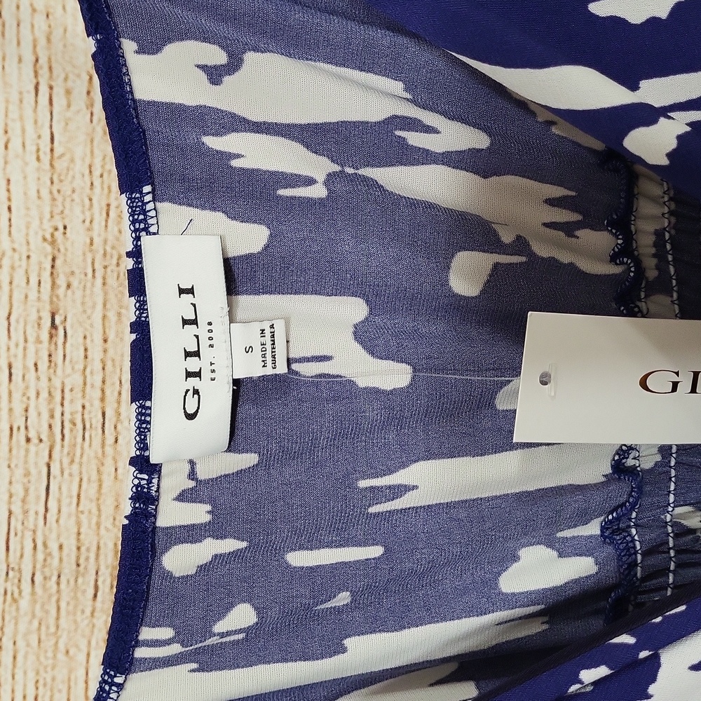 NWT Gilli Small Blue/White Jumpsuit - Picture 3 of 8